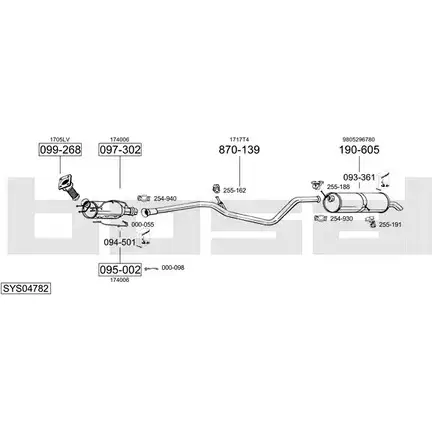 Система выпуска ОГ BOSAL SYS04782 69LWP T NVZG5TM 1199902648 изображение 0