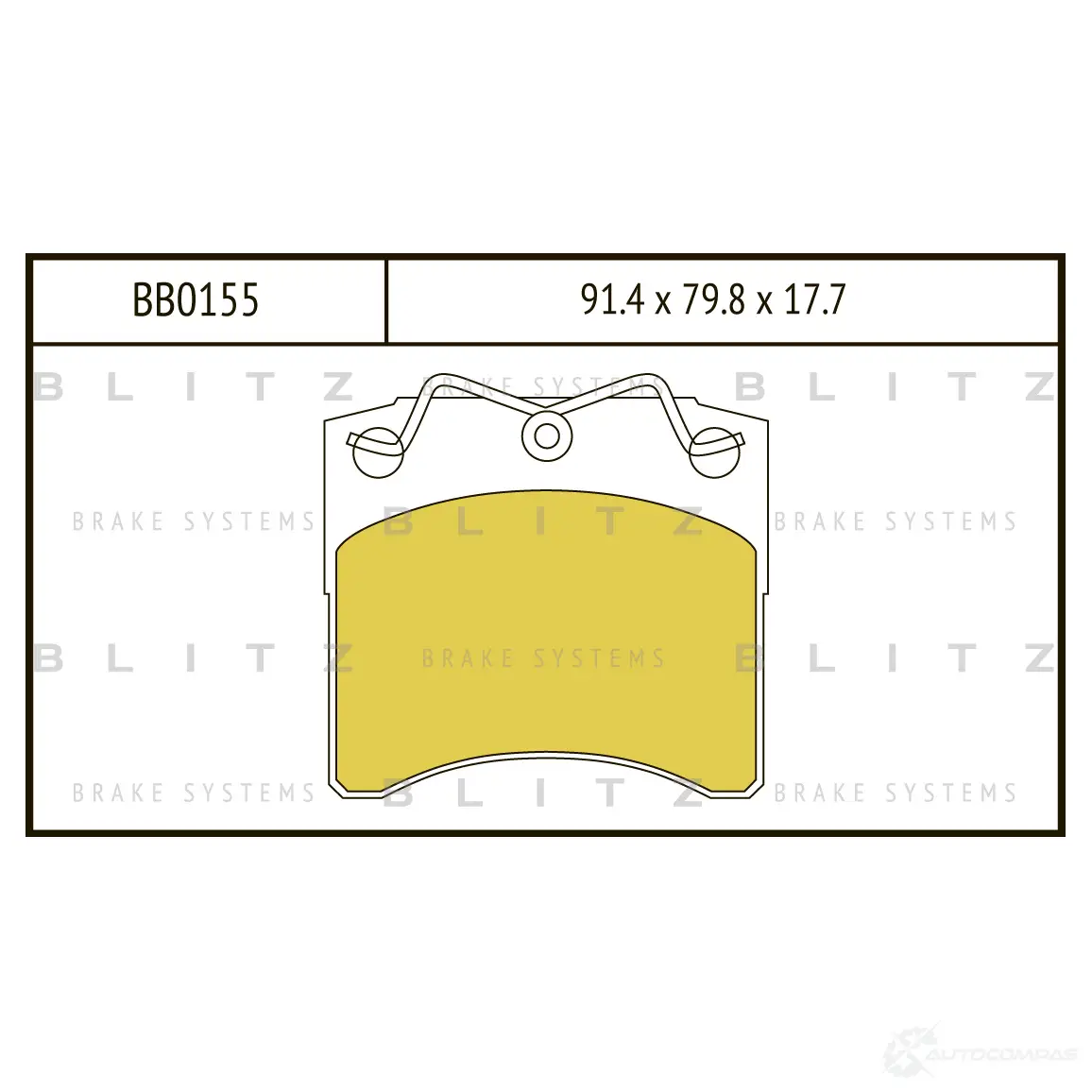 Тормозные колодки передние BLITZ 1422986609 2MJSP KZ bb0155 - Изображение 1