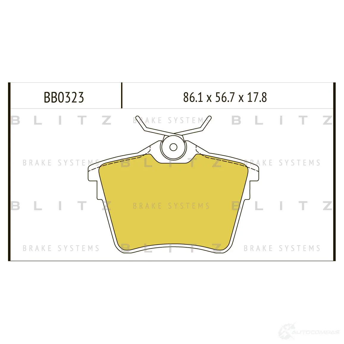 Тормозные колодки задние BLITZ bb0323 08DX G 1422985955 - Изображение 1