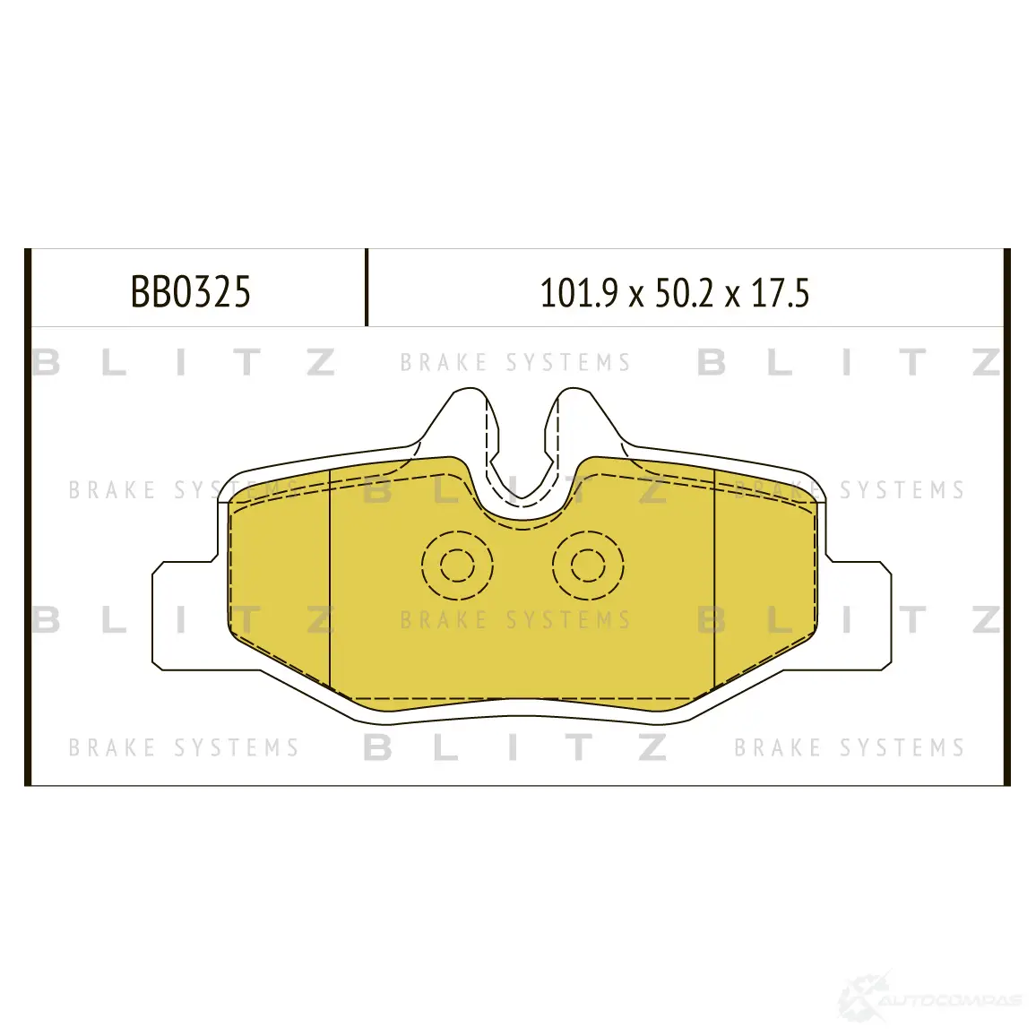 Тормозные колодки задние с датчиком BLITZ bb0325 1422986284 DP5CIV P изображение 0