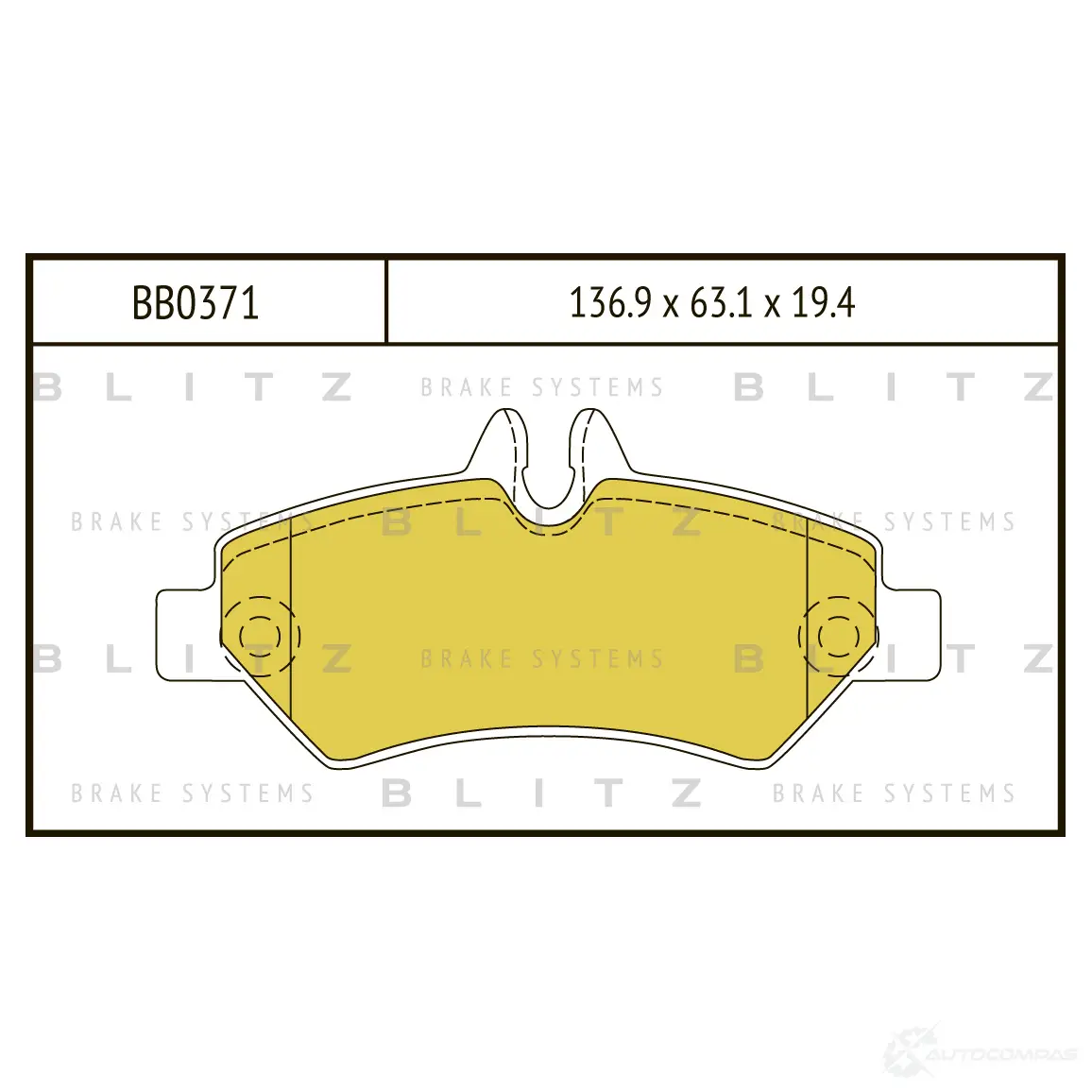 Тормозные колодки задние BLITZ bb0371 1422985896 A SA9S - Изображение 1