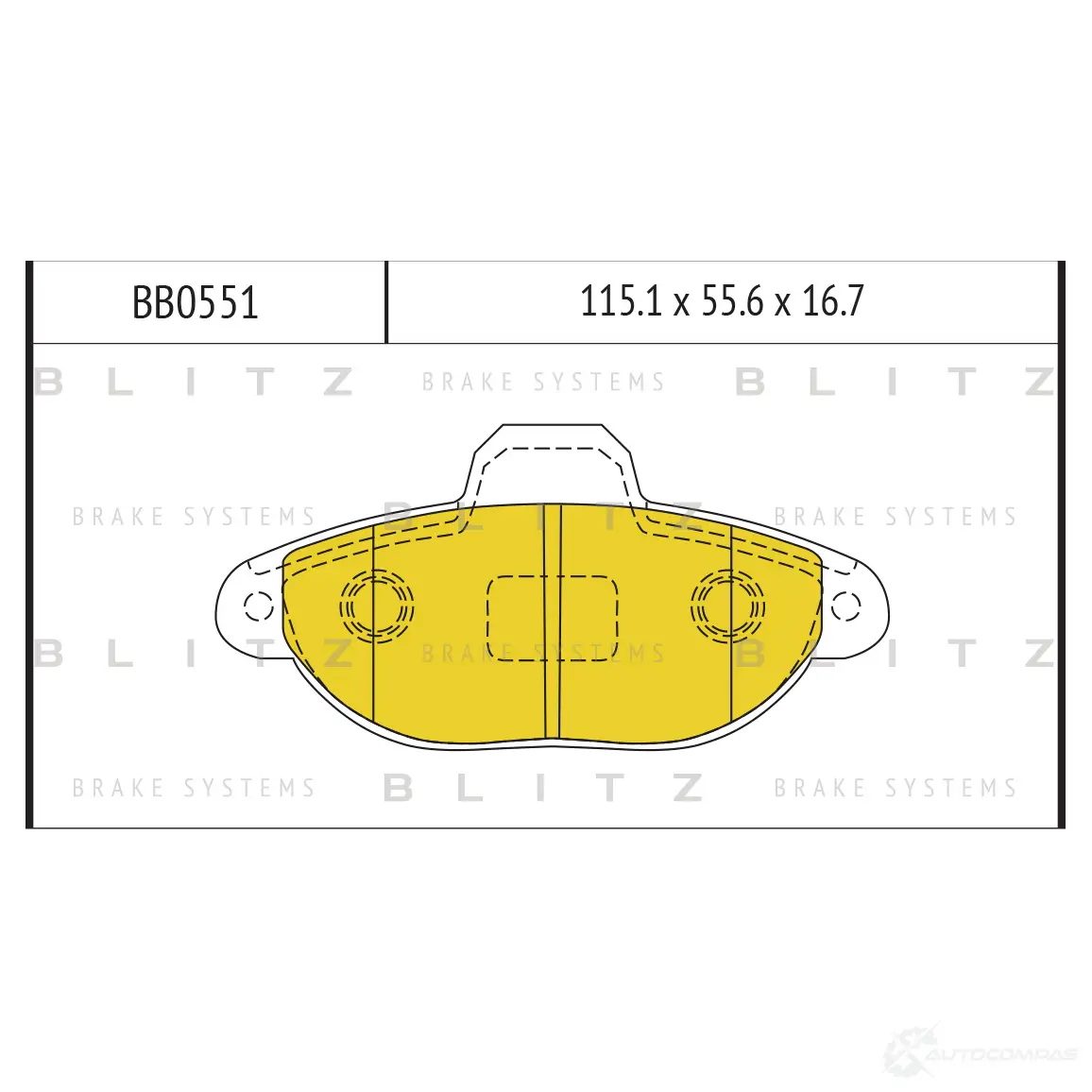 Тормозные колодки передние BLITZ 1436949891 bb0551 3XD3 WPZ изображение 0