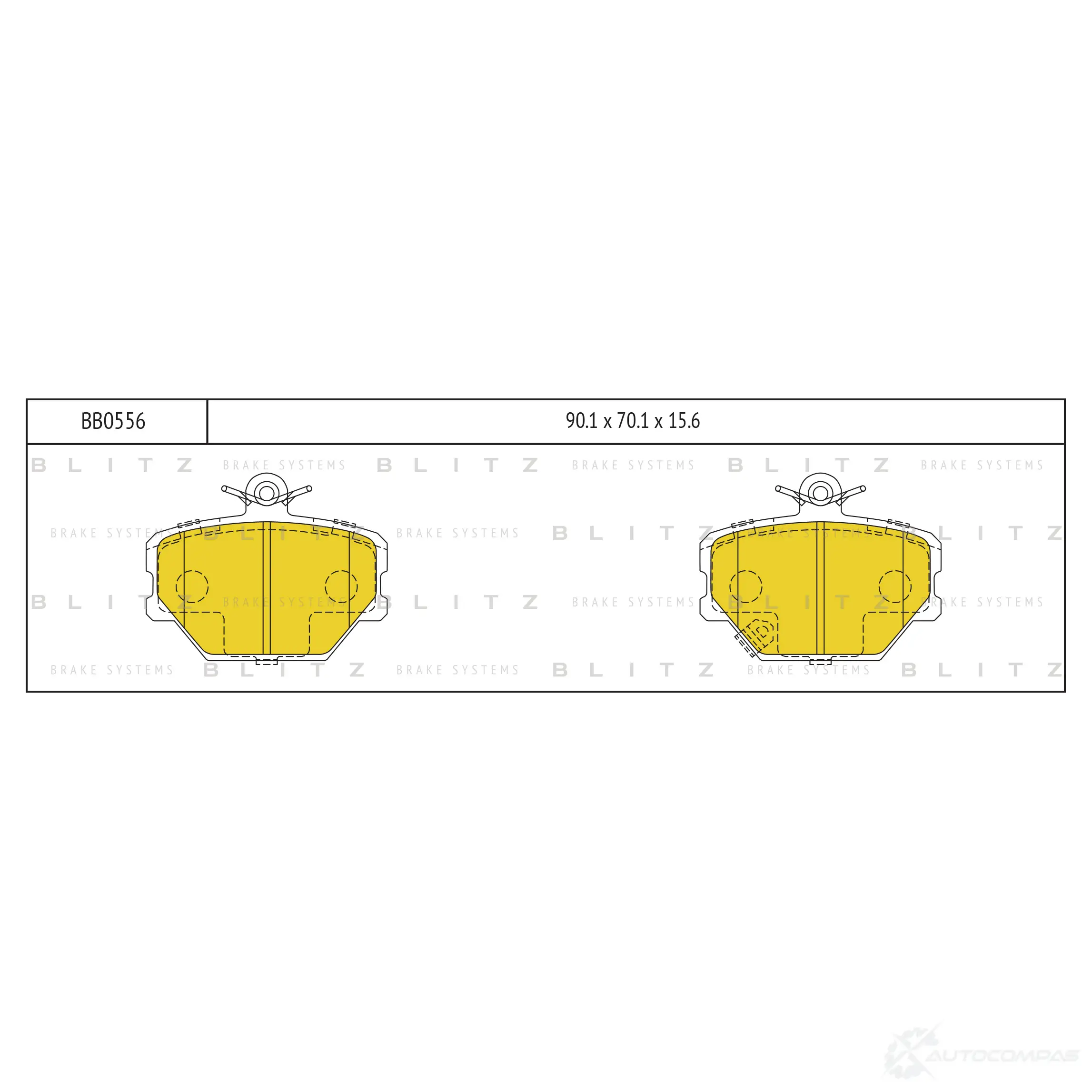 Тормозные колодки передние BLITZ T0 VY7 1436950048 bb0556 изображение 0