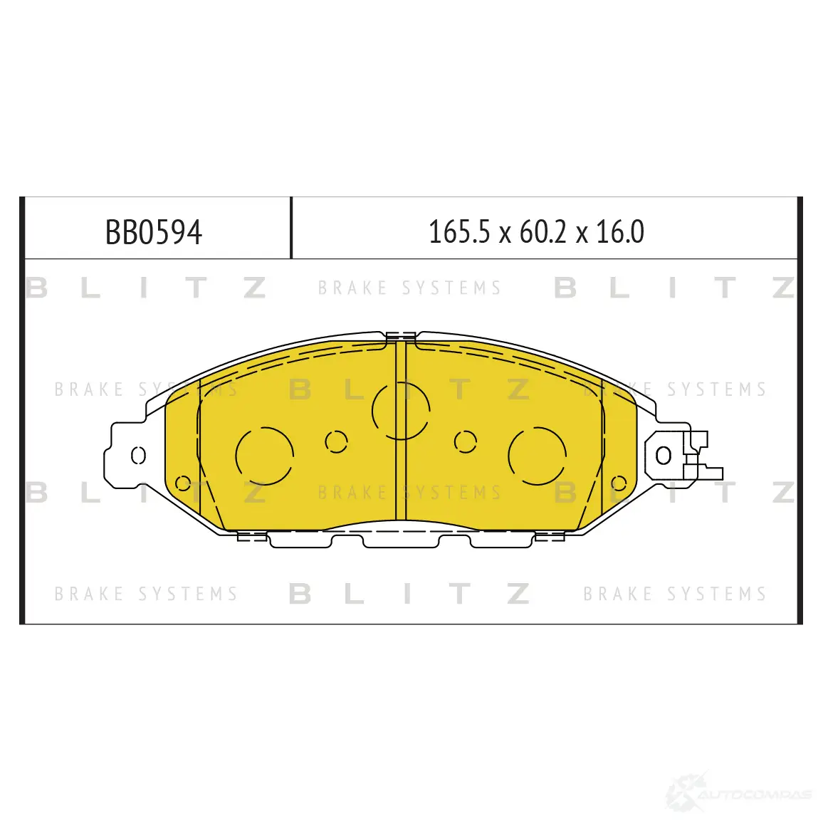 Тормозные колодки передние BLITZ 1439834891 ITVW 2QZ bb0594 - Изображение 1