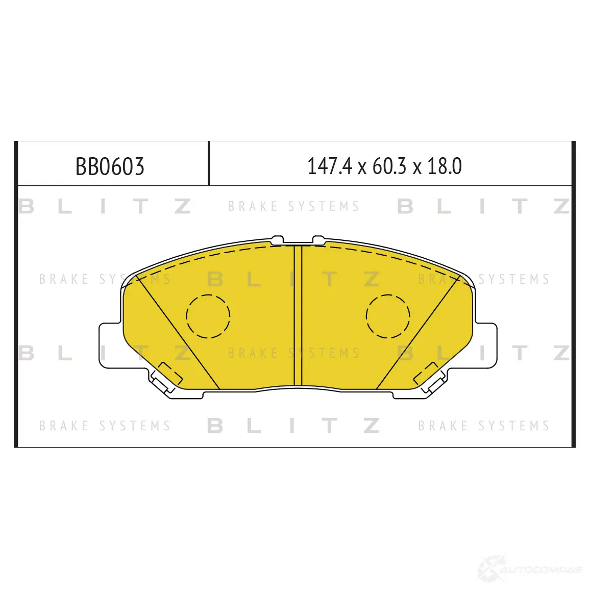 Тормозные колодки передние BLITZ bb0603 IZO0 ZD 1439830212 - Изображение 1