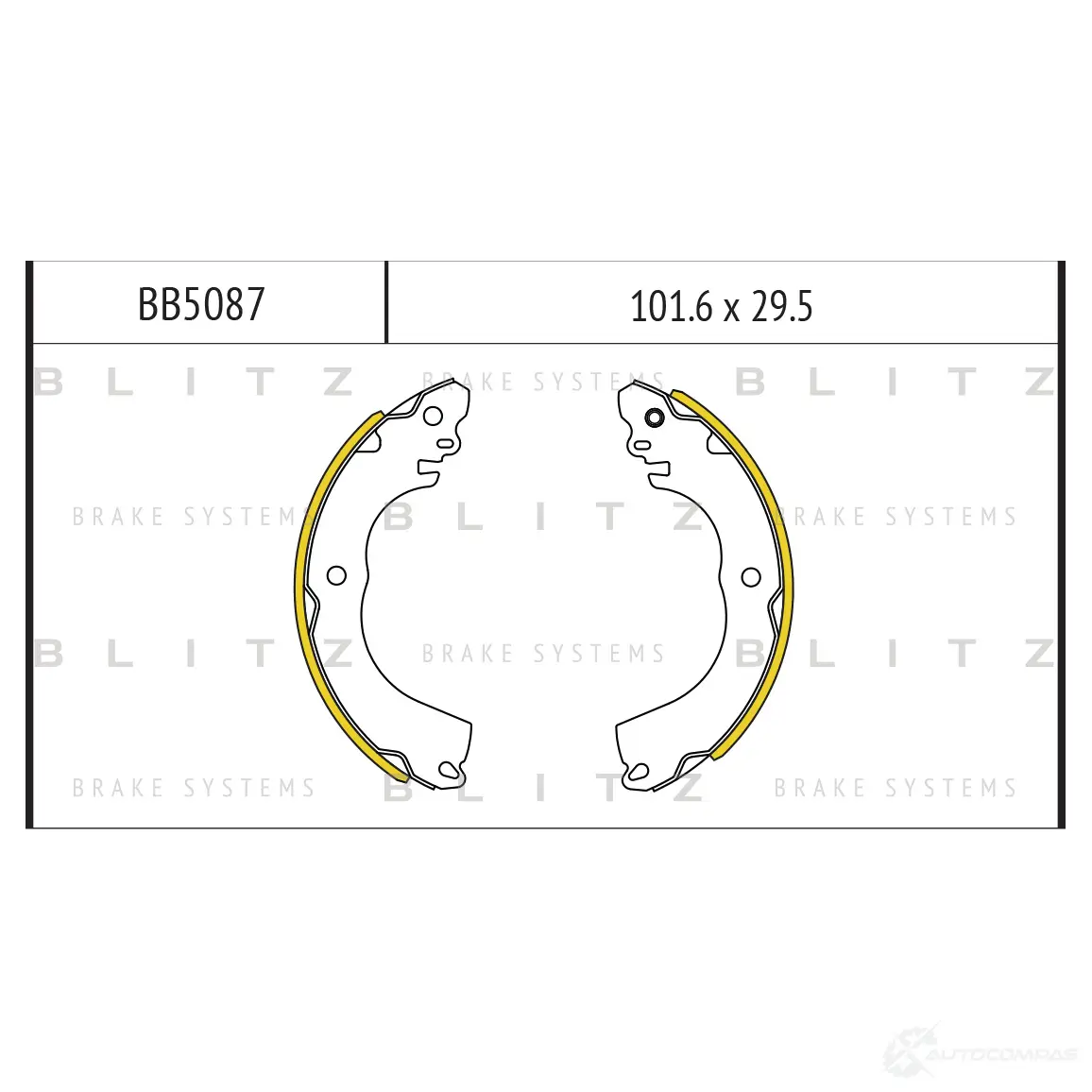 Барабанные тормозные колодки BLITZ 9K BBNC7 bb5087 1439834916 изображение 0