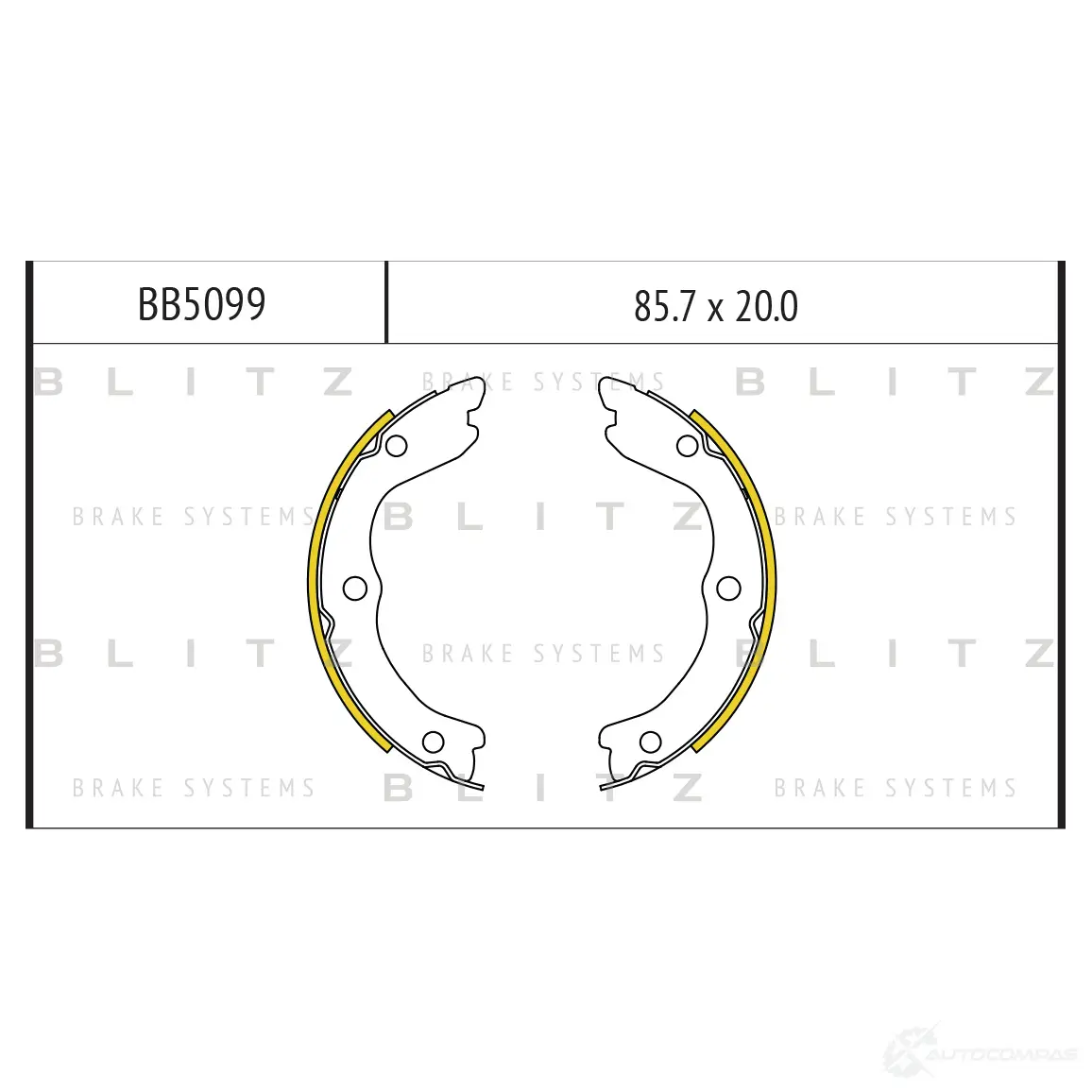 Барабанные тормозные колодки BLITZ bb5099 OY0CC 4 1439834918 изображение 0