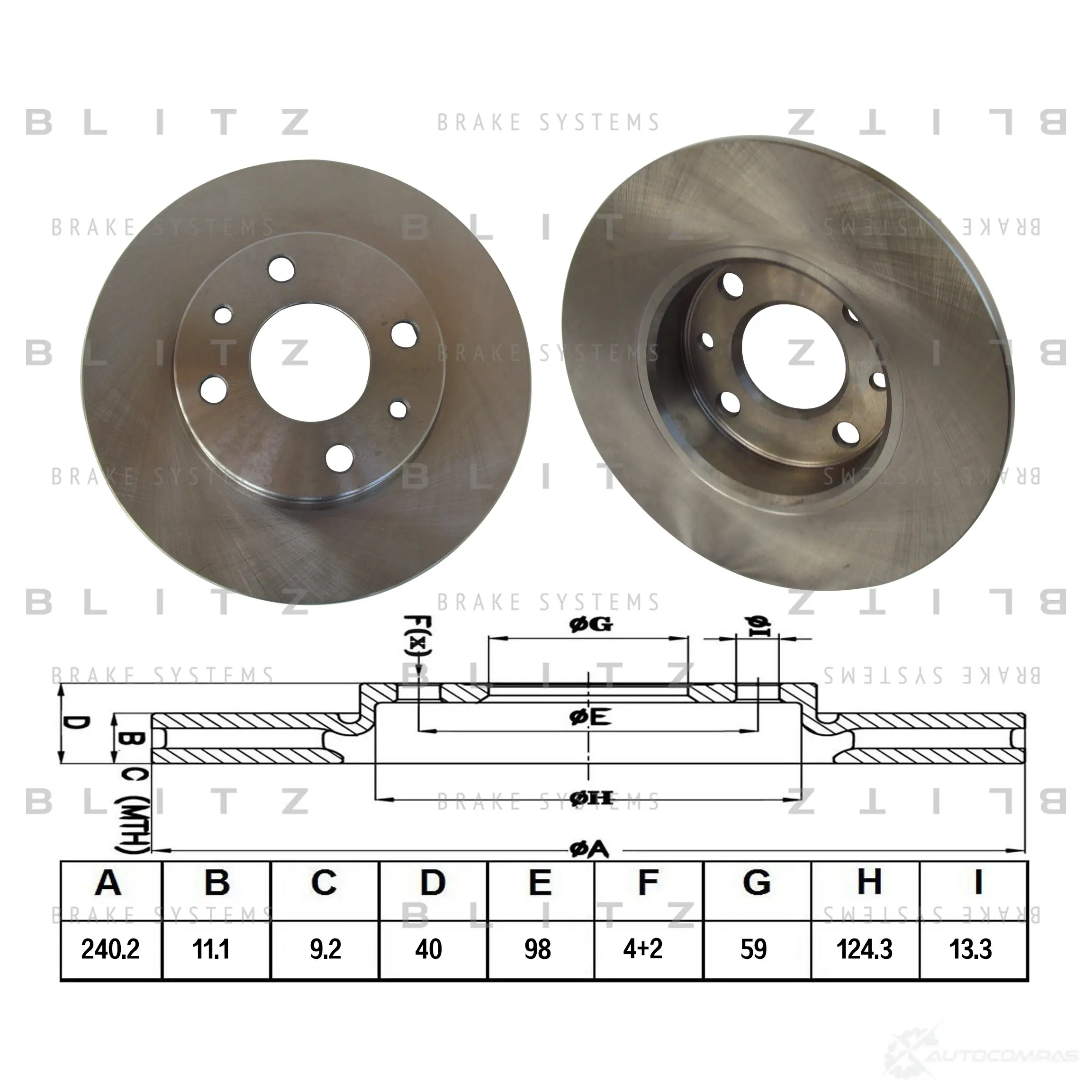 Тормозной диск задний сплошной BLITZ 1422985812 5H CJ8M4 bs0115 изображение 0