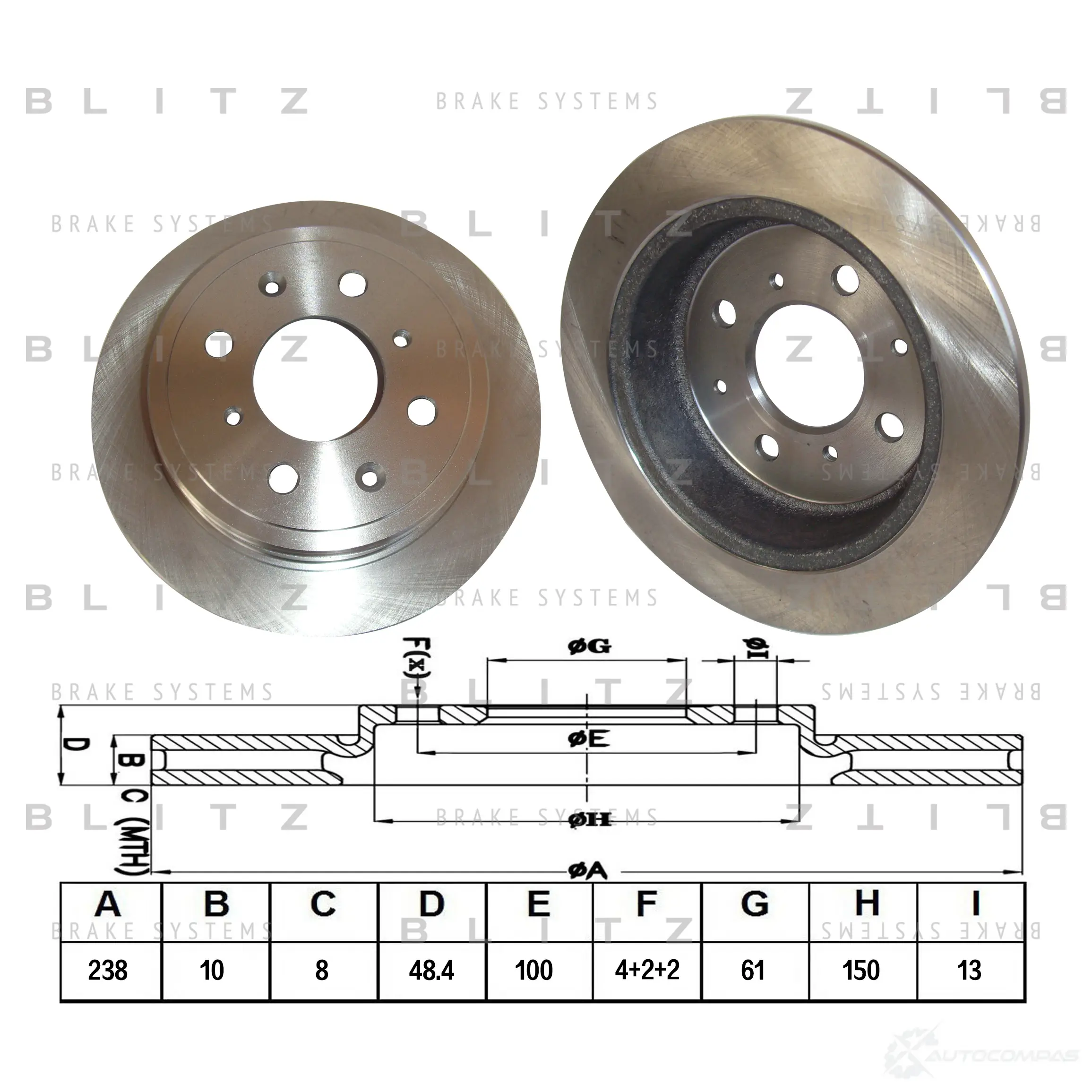 Тормозной диск задний сплошной BLITZ bs0116 TZDOT 0 1422986094 - Изображение 1