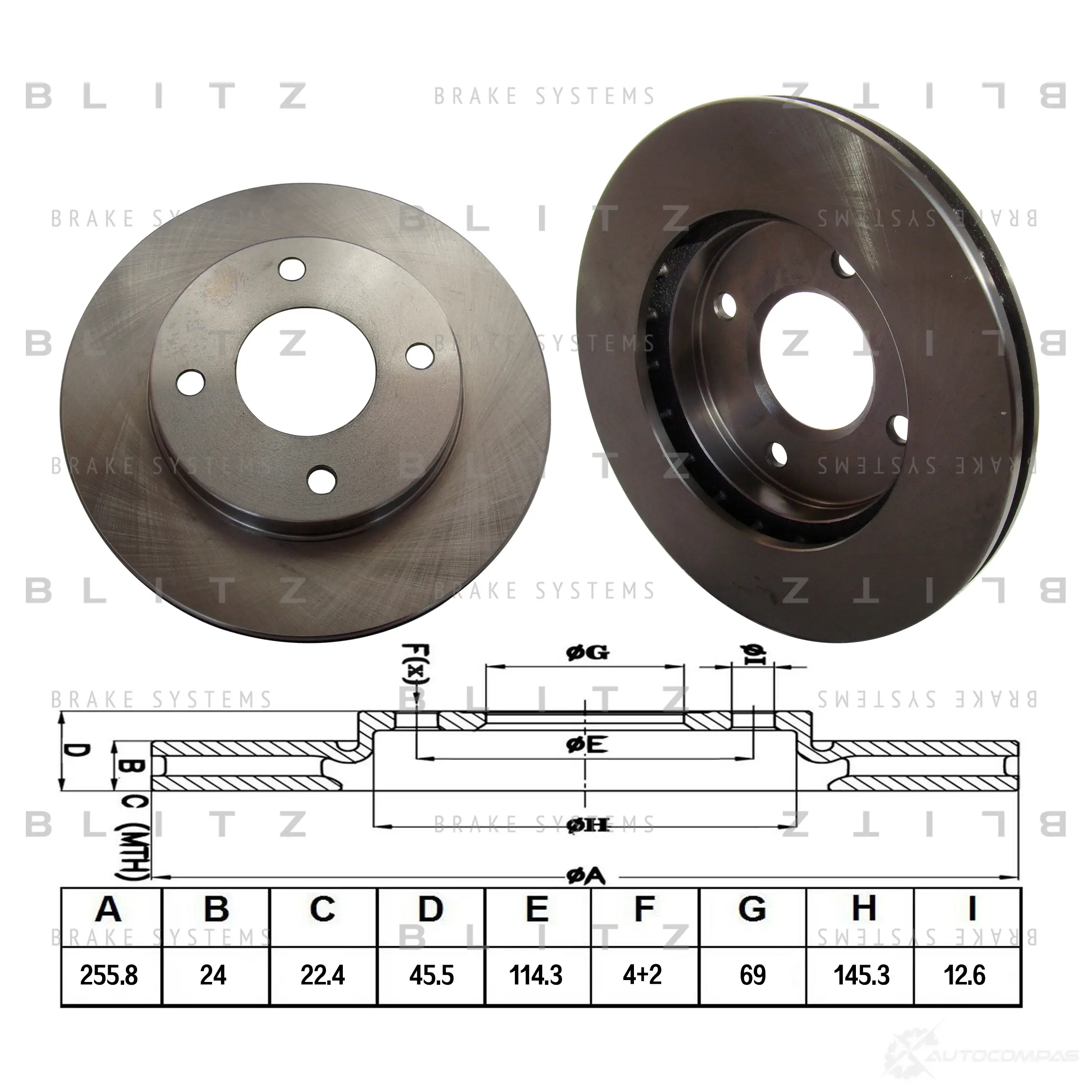 Тормозной диск передний вентилируемый BLITZ bs0127 5XC KCO 1422986131 изображение 0