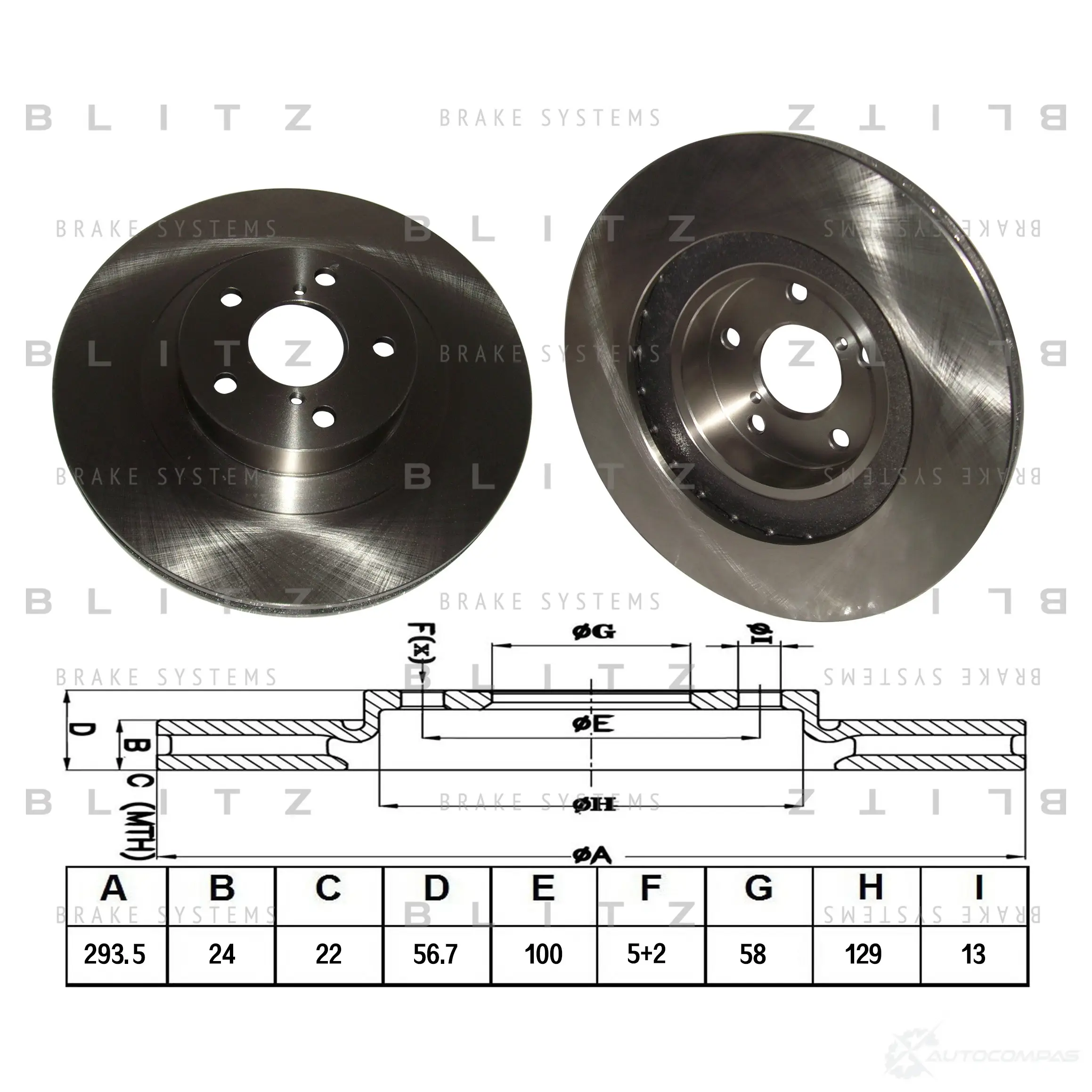 Тормозной диск передний вентилируемый BLITZ bs0166 1422986487 YBPIBF P изображение 0