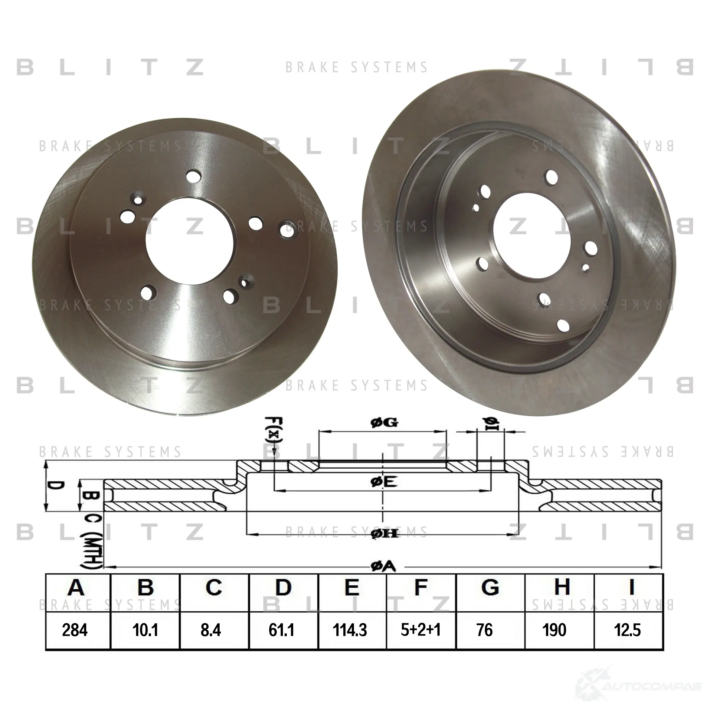 Тормозной диск задний сплошной BLITZ bs0191 1422986162 KB48 71R изображение 0