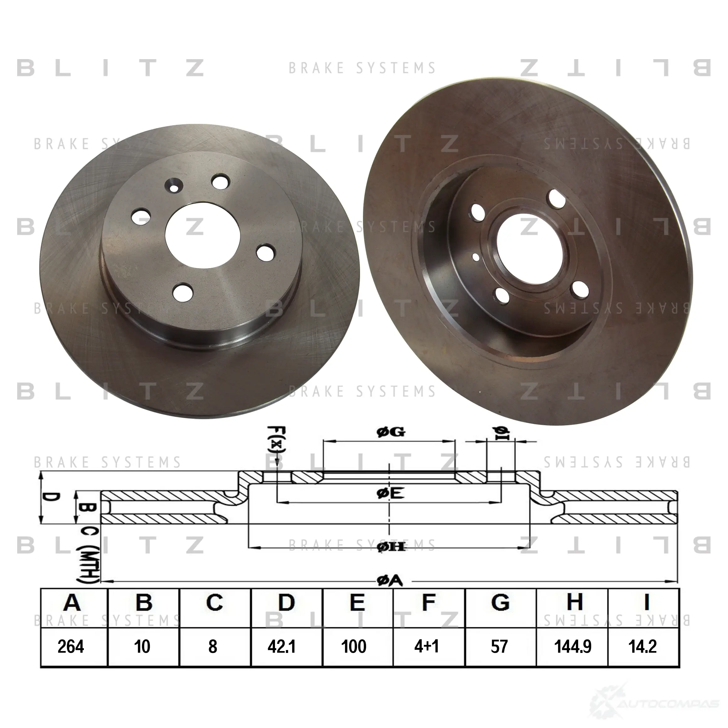 Тормозной диск задний сплошной BLITZ bs0207 YHX56 Q 1422986078 изображение 0