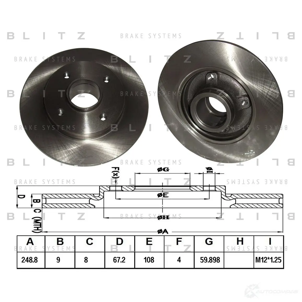 Тормозной диск задний сплошной BLITZ 1422985928 bs0225 IXP ZE изображение 0