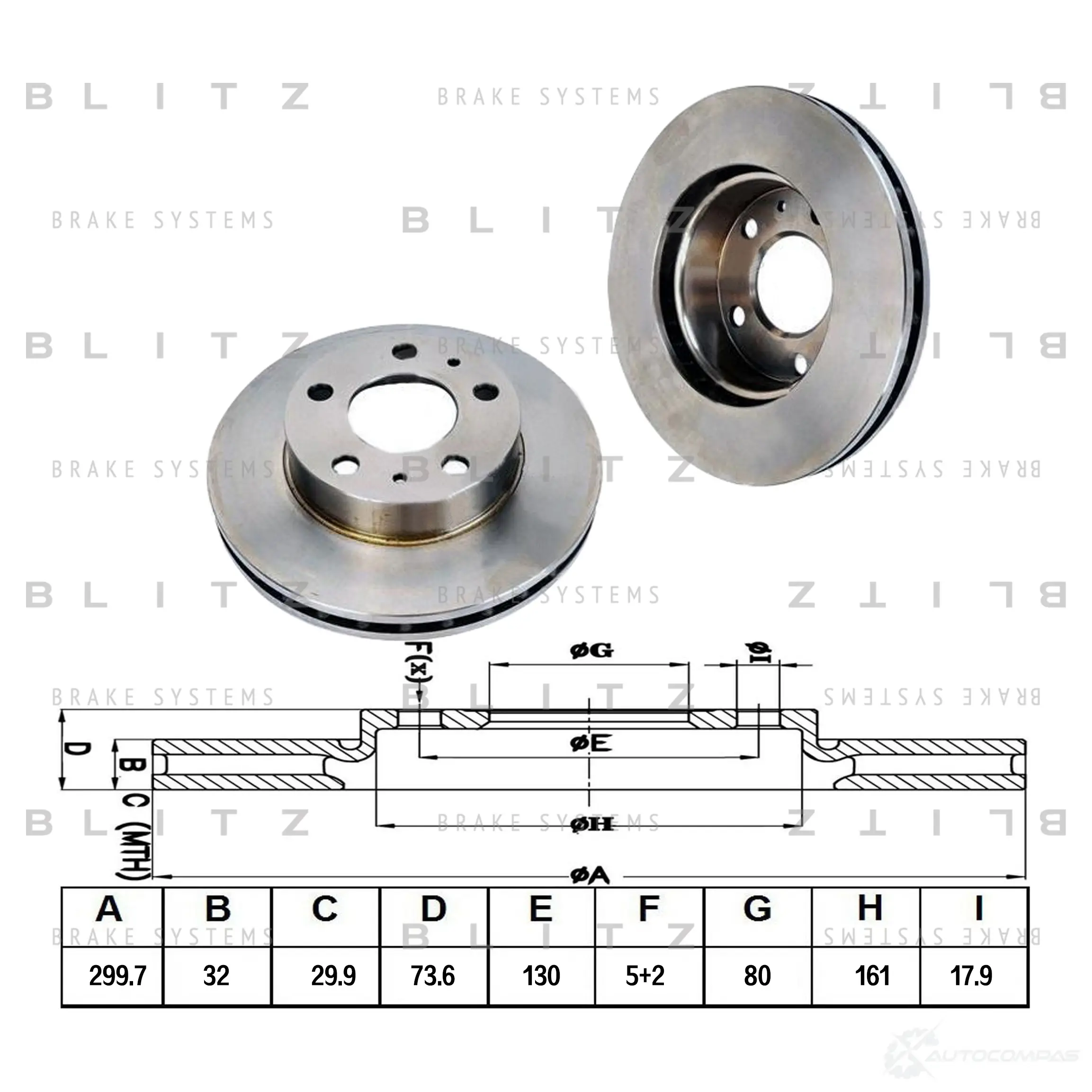 Тормозной диск передний вентилируемый BLITZ A1 MIJV 1422985981 bs0241 изображение 0
