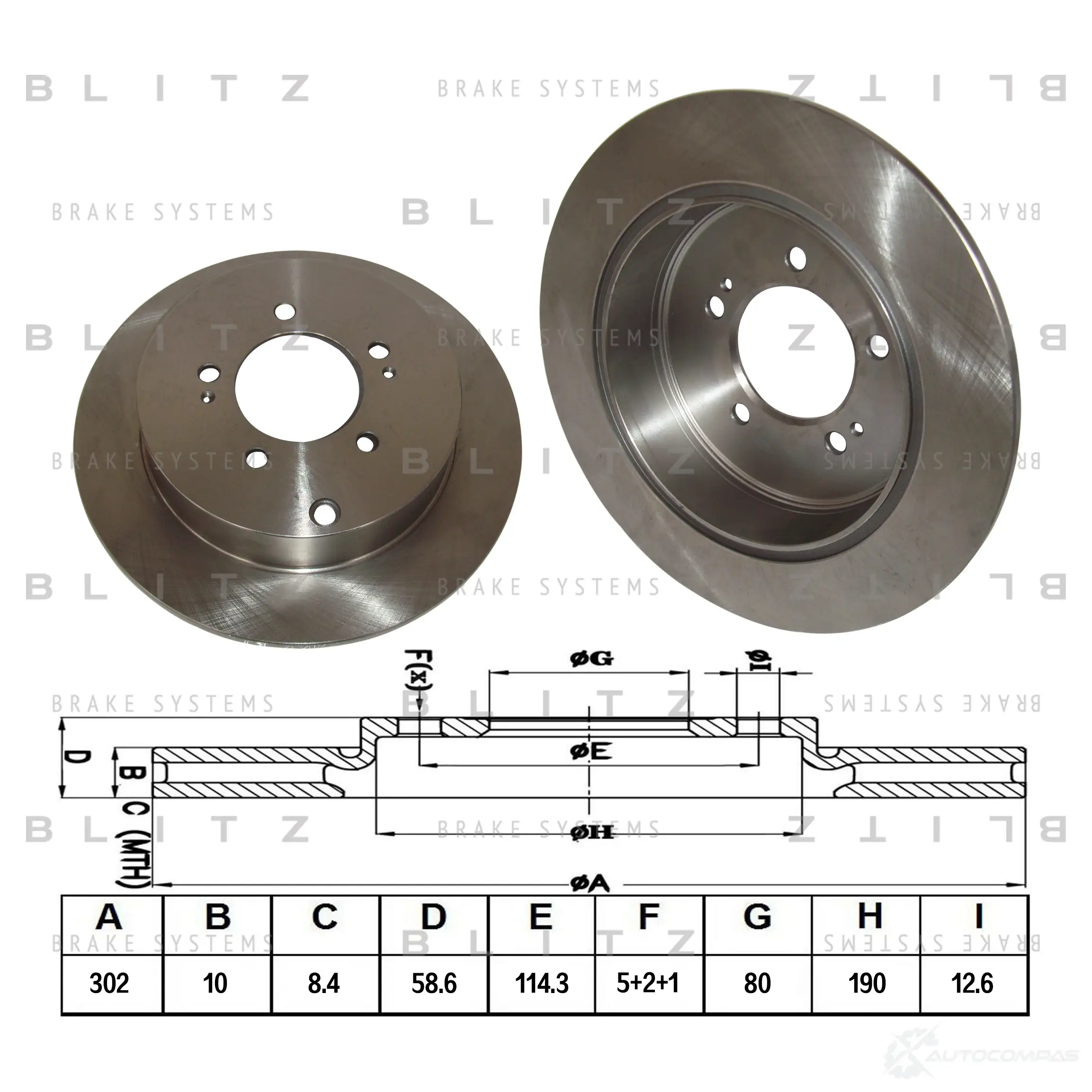 Тормозной диск задний сплошной BLITZ bs0243 1422985912 N8PH 3Y изображение 0
