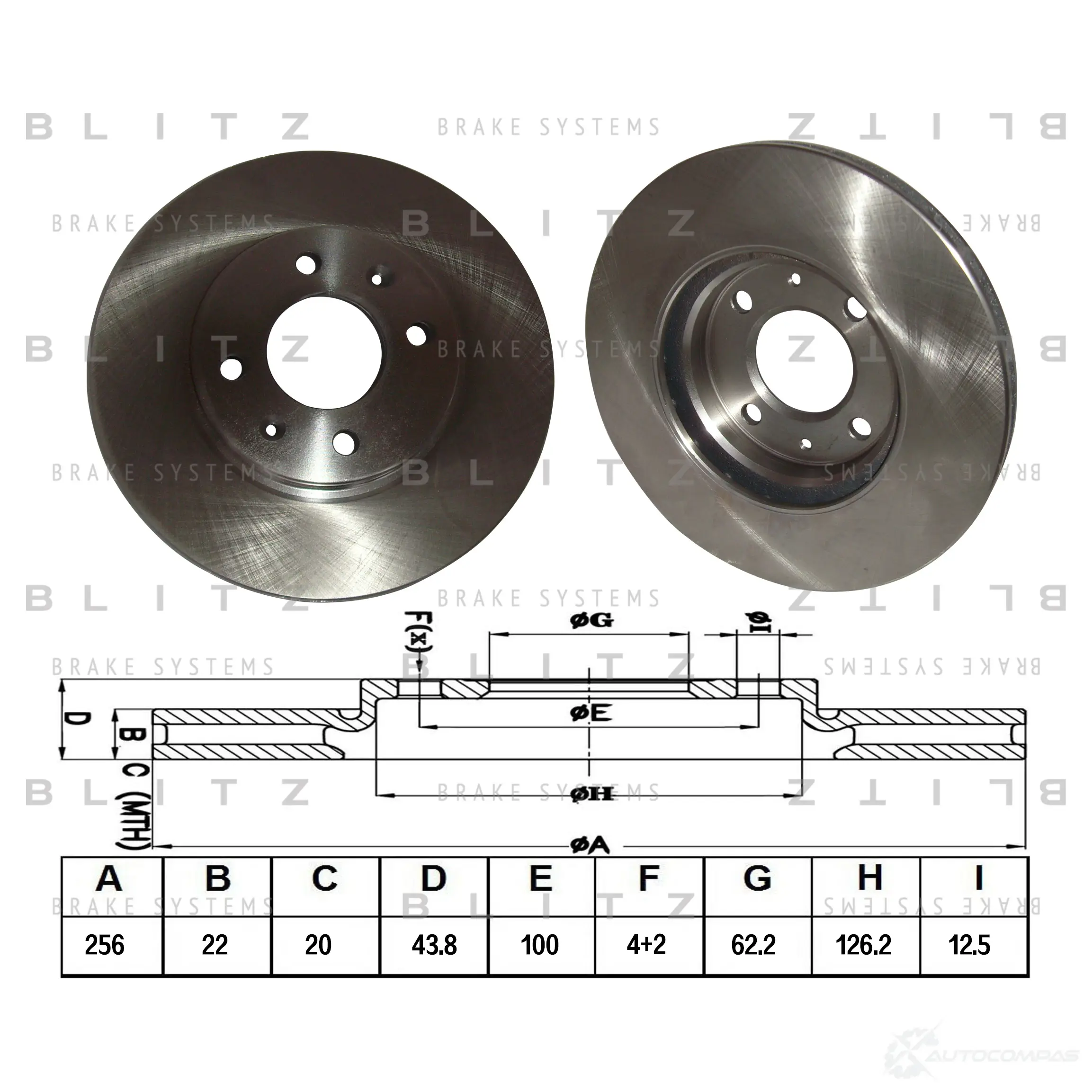 Тормозной диск передний вентилируемый BLITZ 1422986121 bs0254 9Z0 PE изображение 0