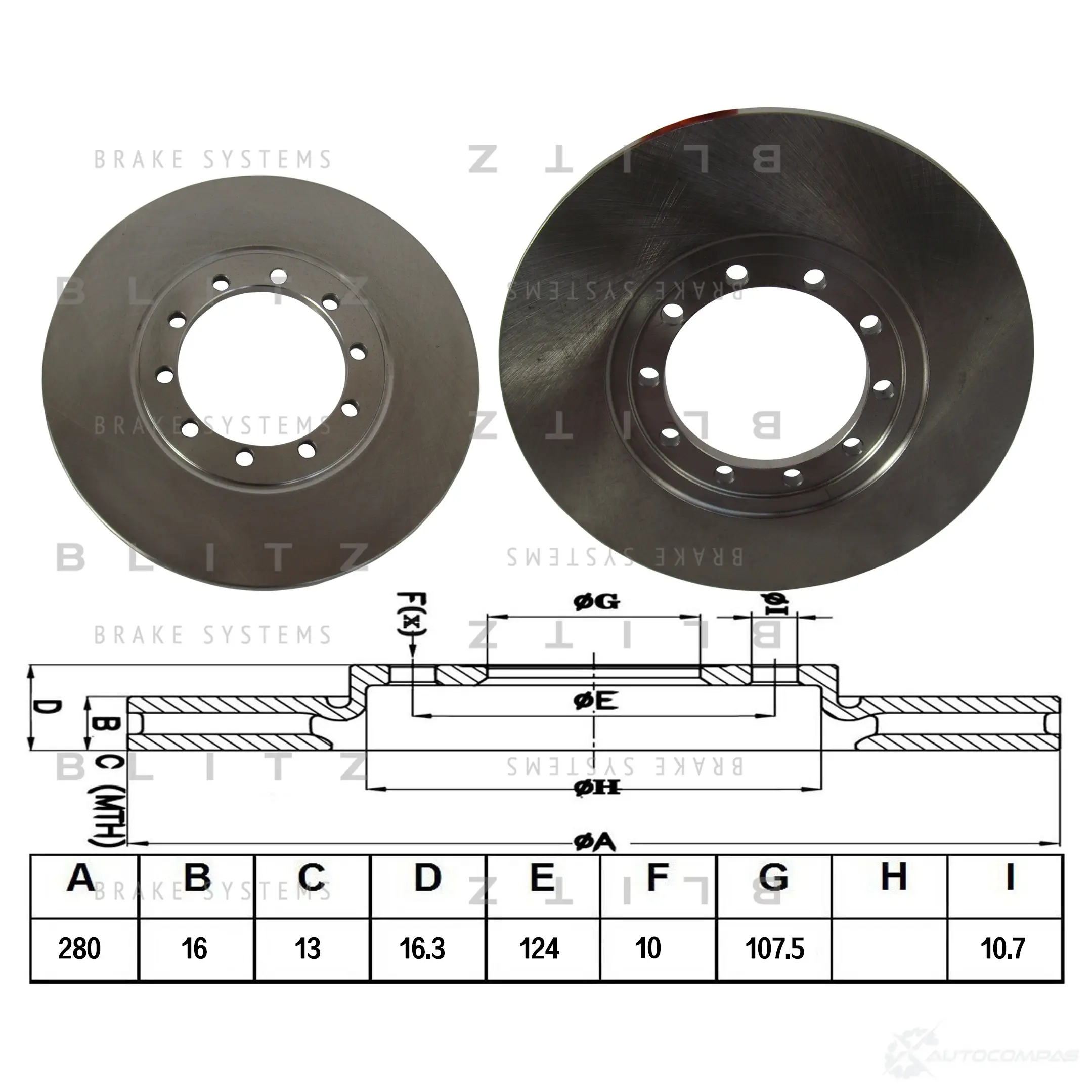 Тормозной диск задний сплошной BLITZ 1422986027 bs0262 9 QWT9C изображение 0