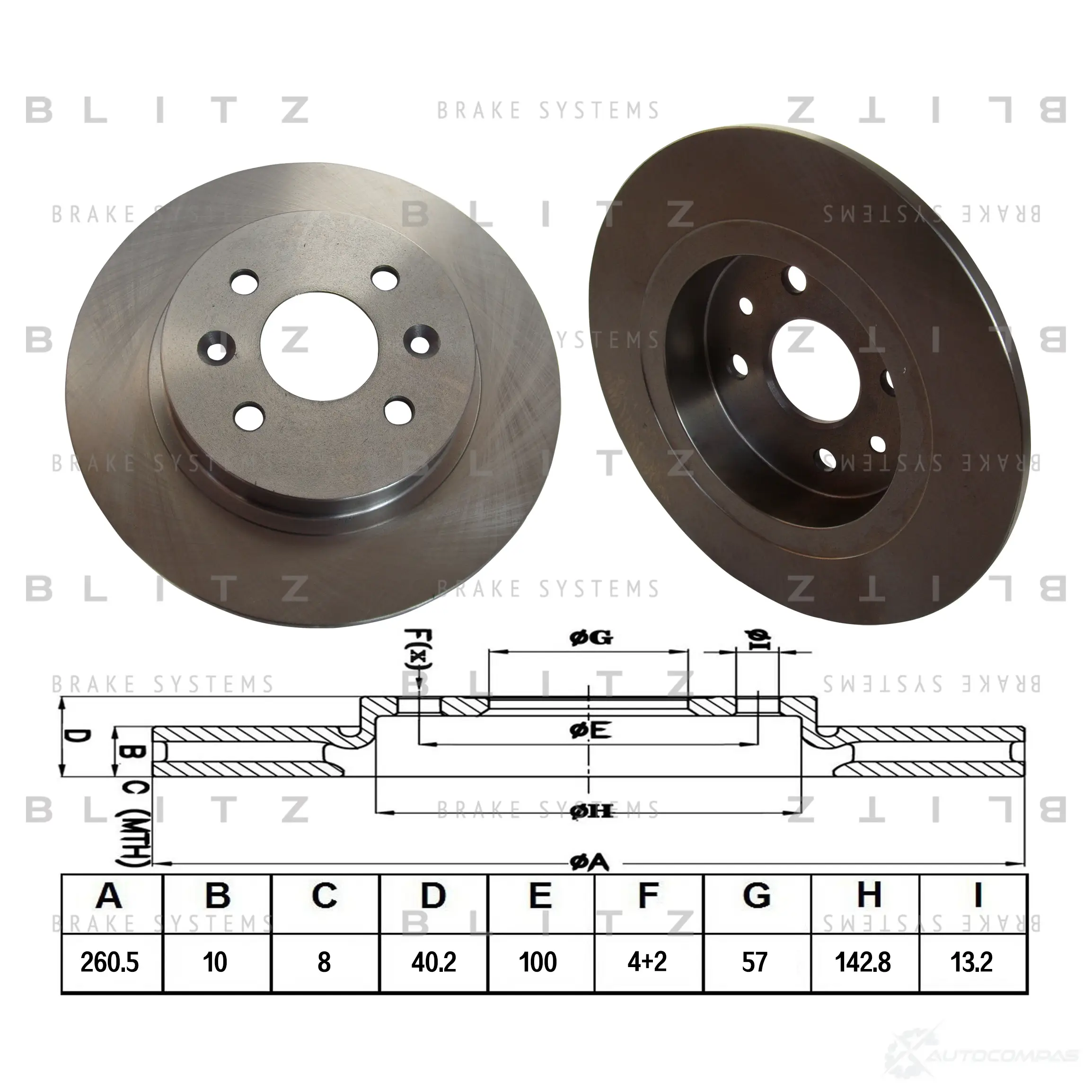 Тормозной диск задний сплошной BLITZ bs0304 X WM9IC 1422986114 изображение 0
