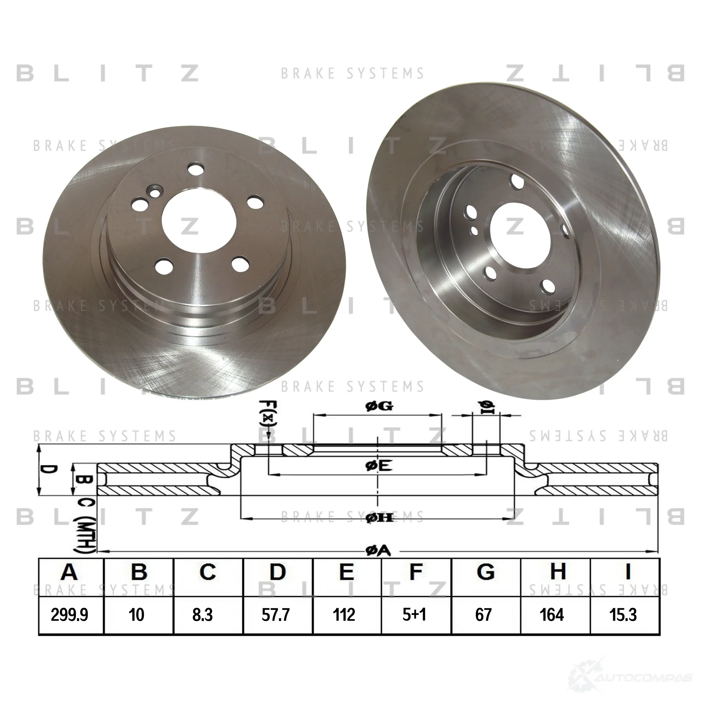 Тормозной диск задний сплошной BLITZ bs0373 2X1W MG 1422986331 изображение 0