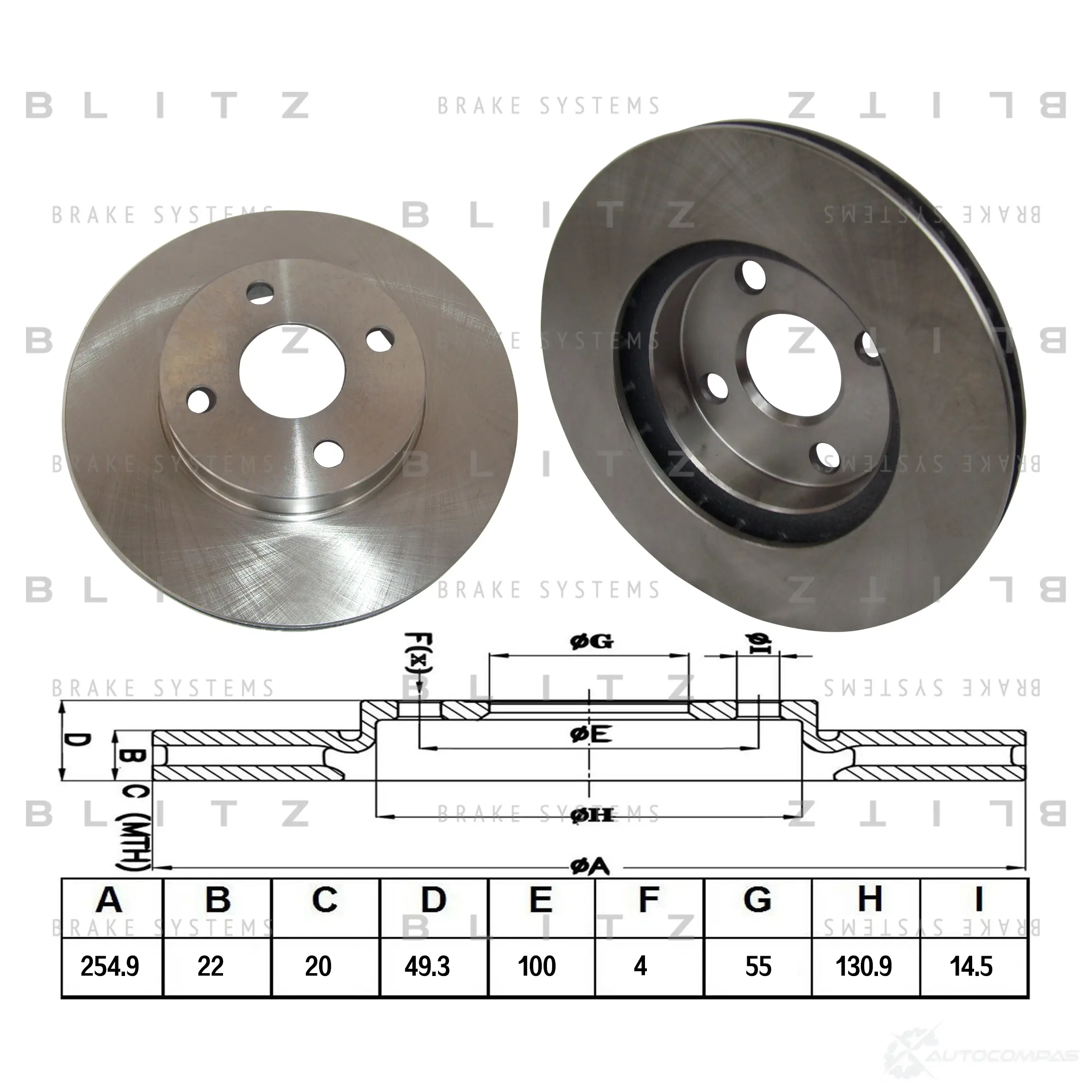Тормозной диск передний вентилируемый BLITZ bs0387 WV6RV0 X 1422986544 изображение 0
