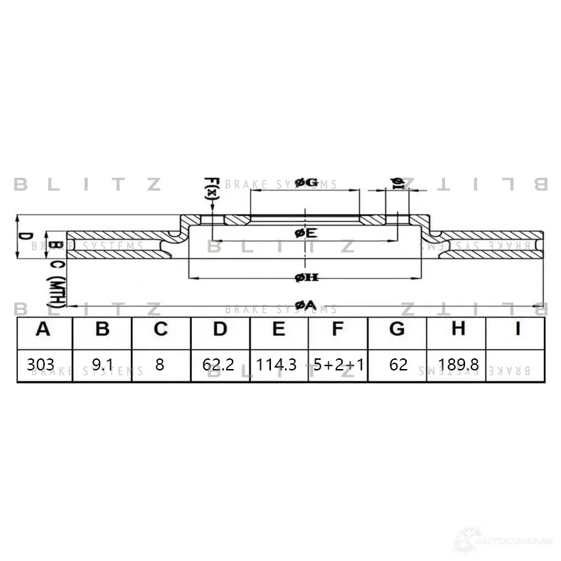 Тормозной диск задний сплошной BLITZ bs0481 1436949954 QO51 9BW - Изображение 1