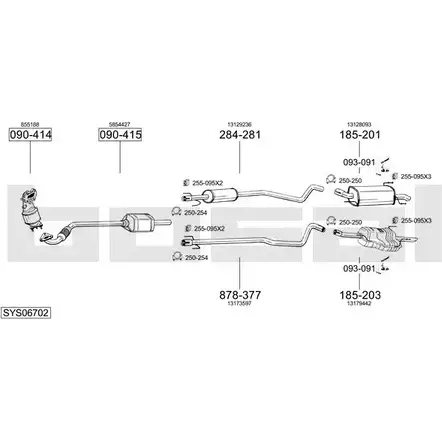 Система выпуска ОГ BOSAL SYS06702 1199954170 OX 0CY XBP9PF изображение 0