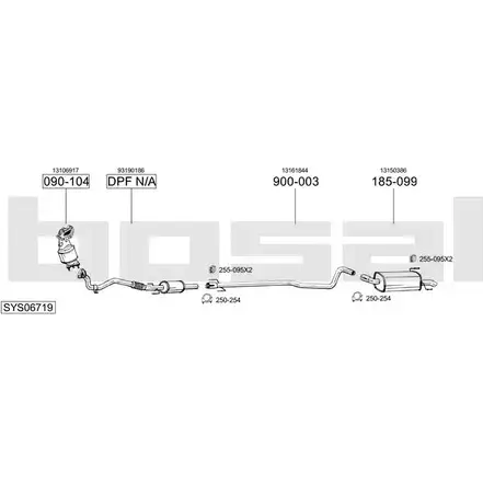 Система выпуска ОГ BOSAL 1199954610 SYS06719 T07 S6 XZ045KP изображение 0