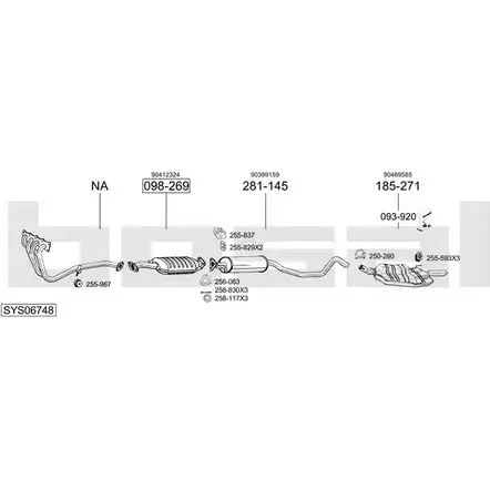 Система выпуска ОГ BOSAL ZNWK W 1199955394 UQBJD1 SYS06748 изображение 0