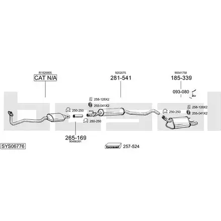 Система выпуска ОГ BOSAL Q3F70 HM ZEC 1199956264 SYS06776 изображение 0