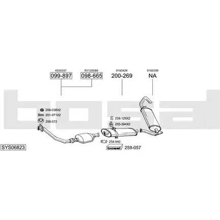 Система выпуска ОГ BOSAL SYS06823 MWU7 H65 DJLJI 1199957578 изображение 0