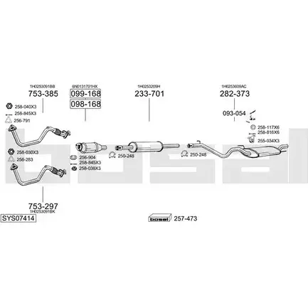 Система выпуска ОГ BOSAL SYS07414 6HIC C 1199975430 3WROD изображение 0