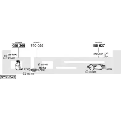 Система выпуска ОГ BOSAL SYS08573 4T9HDJJ EAR0 FZ 1200010952 изображение 0