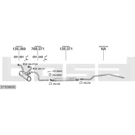 Система выпуска ОГ BOSAL R9 N1W SYS08830 1200017944 72U5J изображение 0