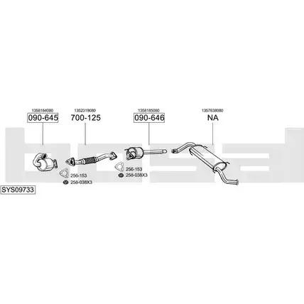 Система выпуска ОГ BOSAL QQ LB4 7ILGP SYS09733 1200040760