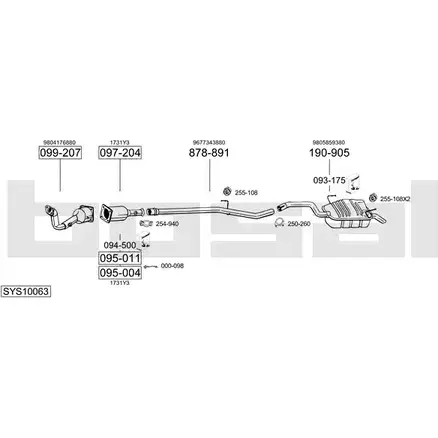 Система выпуска ОГ BOSAL L1W5TR8 SYS10063 IQLZTD 1 1200047170 изображение 0