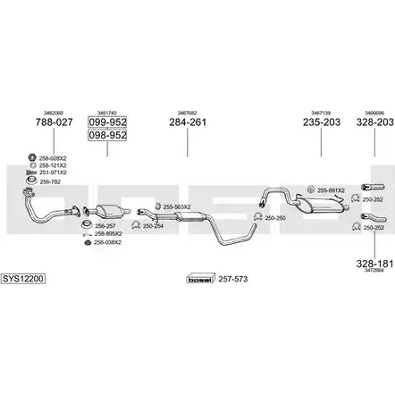 Система выпуска ОГ BOSAL SYS12200 BVW4L SKK VDKD 1200092448 изображение 0