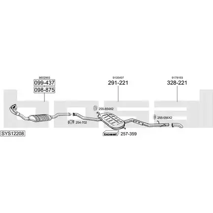 Система выпуска ОГ BOSAL 6 8C7B SYS12208 8JMWOED 1200092650 изображение 0