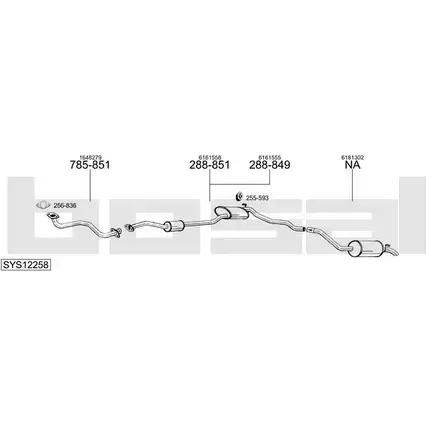 Система выпуска ОГ BOSAL Q L7IMT 1200093412 TMIG7 SYS12258