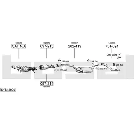 Система выпуска ОГ BOSAL VUB624 A F0RBLN 1200102748 SYS12909 изображение 0