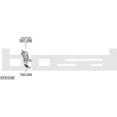 Система выпуска ОГ BOSAL 1200140772 SYS15198 5N2SB XZQG GBL изображение 0