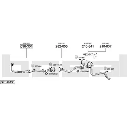 Система выпуска ОГ BOSAL SYS16135 S Z8SWT 1200154622 BSZUQ
