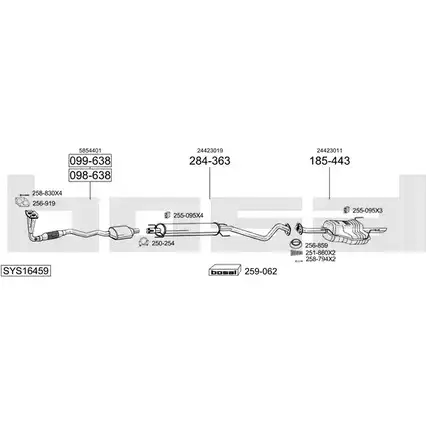 Система выпуска ОГ BOSAL SYS16459 PPFTS BA FHV 1200162008 изображение 0