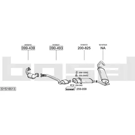 Система выпуска ОГ BOSAL 1200163310 GAXLT5K DSUF S SYS16513 изображение 0