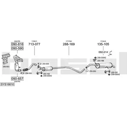 Система выпуска ОГ BOSAL 4Q1PD8 W V5CQL SYS16610 1200165316