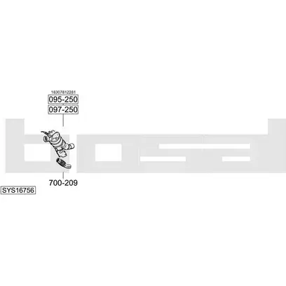 Система выпуска ОГ BOSAL 1200167018 AXC1 W M50JN SYS16756 изображение 0