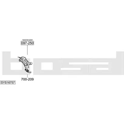 Система выпуска ОГ BOSAL WX9T5D SYS16757 1200167024 LO06 1X8 изображение 0