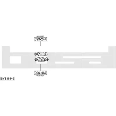 Система выпуска ОГ BOSAL GSFD6DS L 9N3N 1200168066 SYS16846 изображение 0
