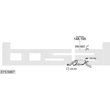 Система выпуска ОГ BOSAL V FJBL2 9U5DU 1200168190 SYS16867 изображение 0