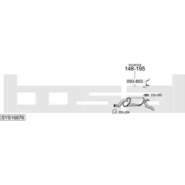 Система выпуска ОГ BOSAL 1200168284 SYS16876 TOTRB4B F9LHLP 3 изображение 0